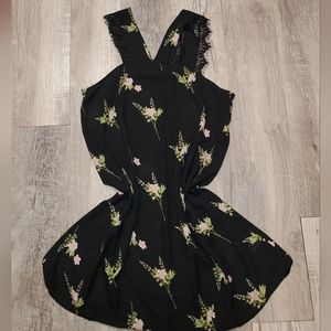 Black Floral Dress, Size Small.